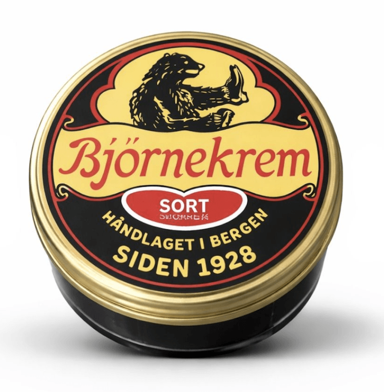 Bjørnekrem. Produseres i Bergen! Sort skokrem
