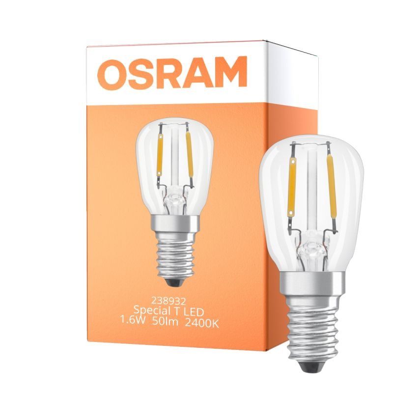 Osram Spesiell T LED E14 Rørformet Filament Klar 1.6W 50lm - 824 Ekstra Varm Hvit | Erstatter 5W